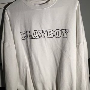 White Playboy crewneck